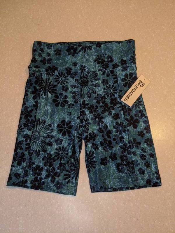 lot 432 image: New No Boundaries Bike Shorts Right Side Pocket Blue Black Womens Size XXSXS P