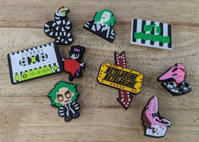 lot 82E image: 9 Brand New Beetlejuice Character Croc Charms N
