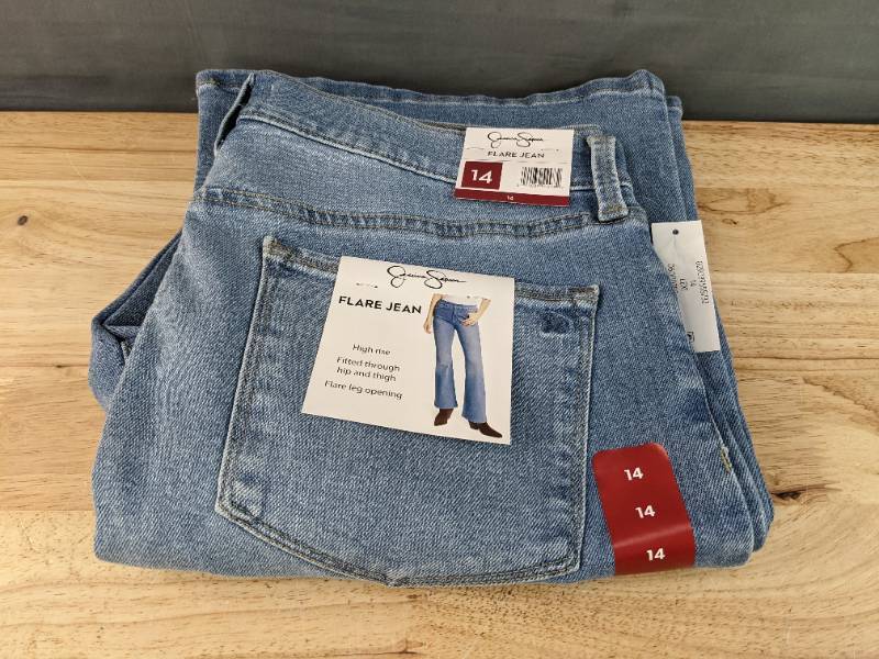 lot 79F image: Brand New Jessica Simpson Womens High Rise Flare Jean Size 14 N