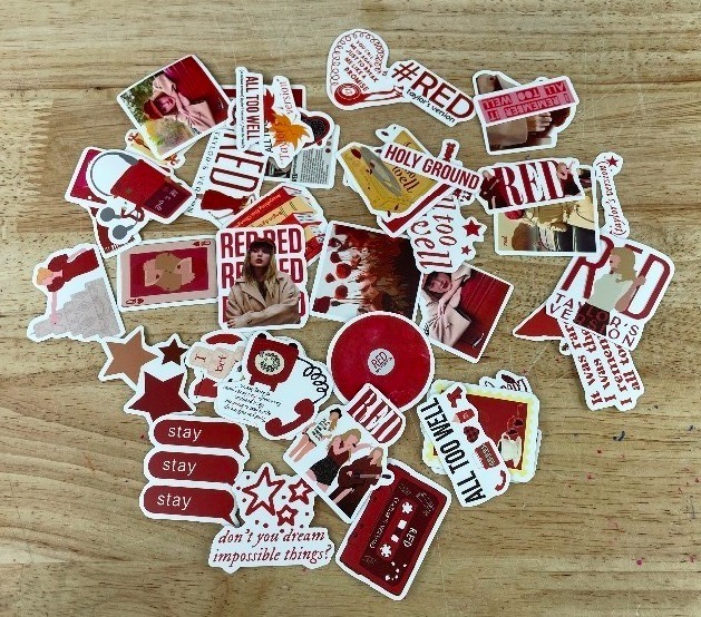 lot 66E image: 50 Brand New Taylor Swift Stickers N