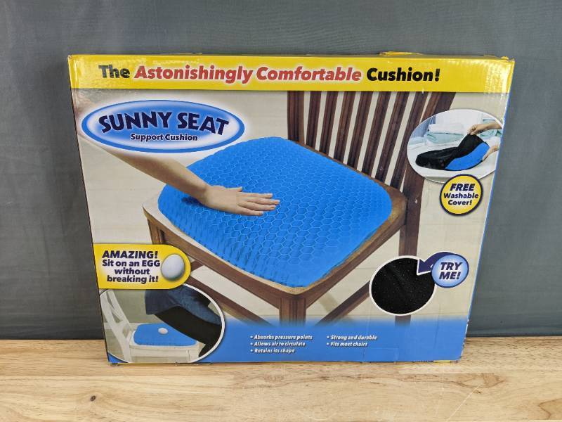 lot 132 image: Brand New Sunny Seat Support Cushion Washable Black Cover N