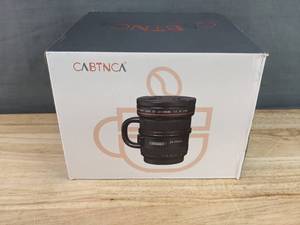 lot 188 image: Brand New Ceramic Camera Lens Coffee Mug With Cover 16 Oz N