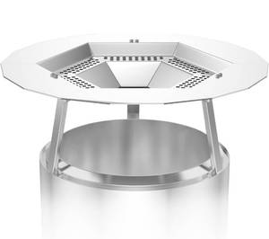 lot 76 image: Brand New Uniflasy Heat Deflector for Solo Stove Yukon, 304 Stainless Steel Portable Heat Diffuser with Handle & Leg Accessory for 27 Other Fire Pit Captures & Redirects Warmth for Solo Stove Yukon Accessories N