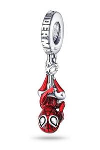 lot 71 image: Brand New 925 Sterling Silver Spider-Man Charm Bead with Velvet Pouch N