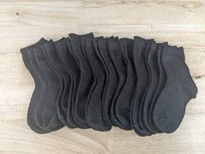lot 125 image: Brand New Boys Black Anklet Socks 12 Total N