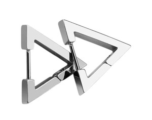 lot 166 image: Brand New 2025 Unisex 2Pcs Personality Geometric Triangle Mens Hoop Earrings Stainless Steel Punk Cool Earrings Jewelry Fashion Trendy Accessories N