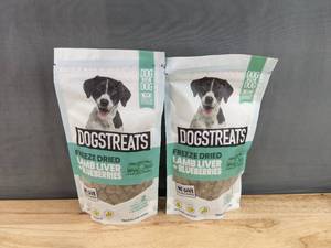 lot 68 image: 2 Brand New Dog for Dog Freeze Dried Lamb Liver  Blueberries Dog Treats N