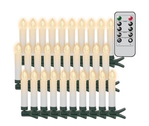 lot 69 image: 30 Brand New GenSwin Christmas Tree Flameless Taper Candles N