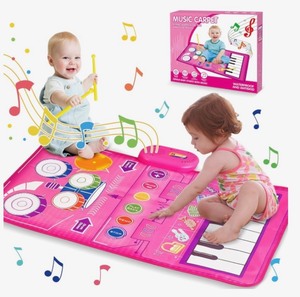 lot 178 image: Brand New Tsomtto 1 2 3 Year Old Girl Birthday Gift Toys, 2 in 1 Musical Toys 1-3 Piano Keyboard & Drum Mat with 2 Drum Sticks N