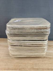 lot 194 image: Brand New Disposable Palm Leaf 8 Bamboo Plates 50 Pack N