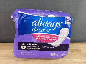 lot 197 image: Brand New Always Discreet Ultimate Extra Protection 7 Drop Incontinence Base Pads 26 Count N