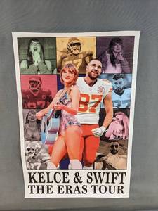 lot 58 image: Brand New Travis KelceTaylor Swift Canvas Eras Tour Poster N