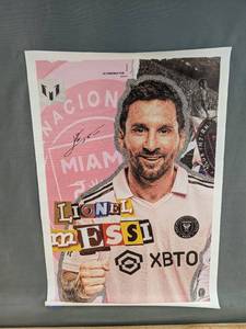 lot 169 image: Brand New Lionel Messi Miami Soccer 12 x 18 Canvas Poster N