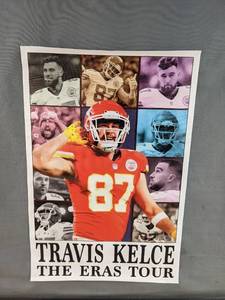 lot 111 image: Brand New NFL Travis Kelce Canvas Poster The Eras Tour N