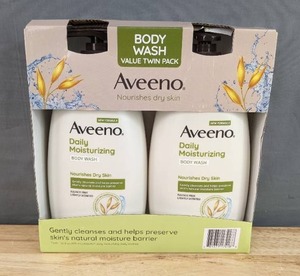 lot 40H image: Brand New Twin Pack of Aveeno Daily Moisturizing Body Wash N