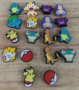 lot 28H image: 18 Brand New Pokemon Character Croc Charms N