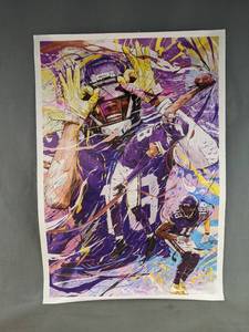 lot 59 image: Brand New Justin Jefferson NFL Minnesota Vikings Canvas Poster N