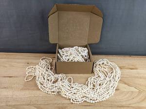lot 198 image: Brand New Strands of White Clam Seashells N