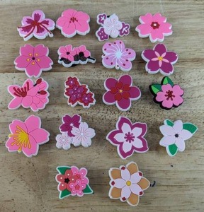 lot 79H image: 18 Brand New Flower Theme Croc Charms N