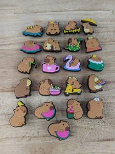 lot 94H image: 21 Brand New Capybara Character Croc Charms N