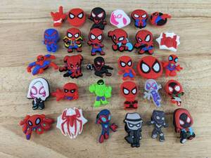 lot 112H image: 30 Brand New Spiderman Character Croc Charms N