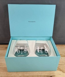 lot 8H image: 2 Brand New Tiffany & Co. Tumbler Crystal Champagne Wine Glasses N