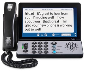lot 39H image: Brand New CapTel 2400iSPNBT Captioned Telephone, Hearing Impaired Phone $75 Retail N