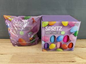 lot 276 image: Brand New Spritz Refillable Easter Eggs 200 Count and Toy-Filled Eggs 12 Count N