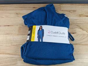 lot 280 image: Brand New Cuddle Duds 3 Piece Ribbed Lounge Set Blue Womens Size Medium N