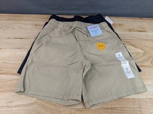 lot 281 image: Brand New Cat & Jack Boys Pull On Shorts Two Pair Navy Blue Tan Size 8 N