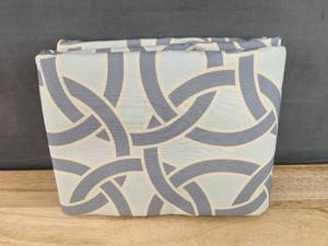 lot 296 image: Brand New Kt KILOtela Digital Printed Canvas Duck Fabric, Organic Cotton, Upholstery, Accent Pillows, Handbags, Window Treatments, Draperies, 1 Yard, 36 Length x 110 Width, Geometric, Blue & Cream N