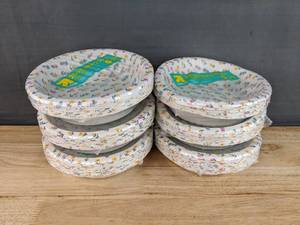 lot 298 image: 6 Brand New Up & Up Heavy Duty Bowls Packages with Flowers 20 fl. oz N