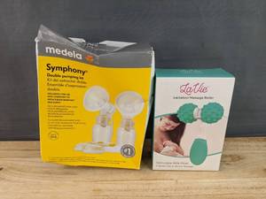 lot 485 image: Brand New Medela Symphony Double Pumping Kit and LaVie Lactation Massage Roller N