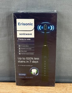 lot 37A image: Brand New Erisonic Sonicwave Electric Toothbrush with 3 Brush Heads $99.99 Retail N