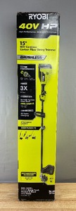 lot 5D image: Brand New Ryobi 40V 15 in. Cordless Battery Attachment Capable String Trimmer with 4.0 Ah Battery and Charger $199 Retail N