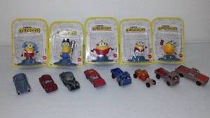 lot 108 image: Vintage Tootsie Toy Cars (4) and Trucks (4) and Minions The Rise of Gru (5)