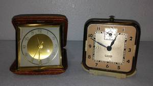 lot 120 image: Vintage Blessing 1 Jewel and Ingram Chum Travel Clocks