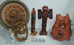 lot 181 image: Alaska Totems, Philippine Mask and More.