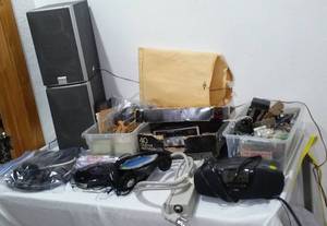 lot 18 image: Kenwood Speakers, Sony Cd Player, JC Penneys CB Radio And More.