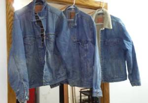 lot 99 image: Levi Strauss Vintage Denim Jackets (3) Fleece Lined, Flannel lined and unlined.  All Size L.