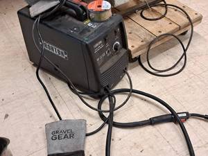 lot 207 image: Ironton Flux Core 125 Wire Feed Welder with Mask, Gloves, Roll of Wire (new)