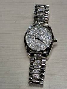 lot 427 image: Mens Fashion Watch  Silver Finish with Stones