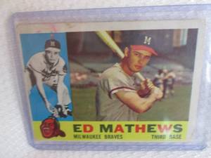 lot 1 image: 1960 Topps Ed Mathews Card...