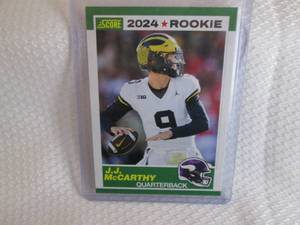 lot 60 image: 2024 Score JJ McCarthy Rookie Card...