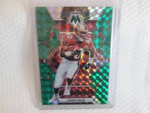 lot 61 image: 2023 Mosaic Jerry Rice Green Prizm ...
