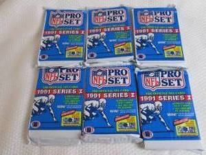 lot 134 image: 6-1991 Proset Series 1 Football Pac...