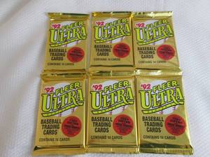 lot 194 image: 6-1992 Fleer Ultra Baseball Packs...