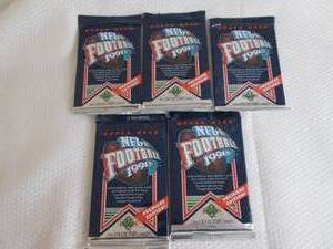 lot 201 image: 5 1991 Upper Deck Football Packs...