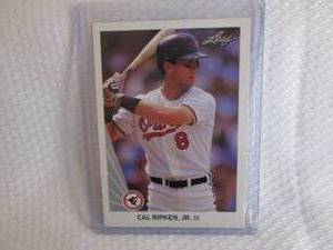 lot 213 image: 1990 Leaf Cal Ripken JR Card...