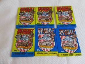 lot 219 image: 6-1991 Topps Desert Storm Packs...